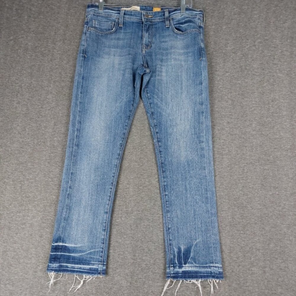 PILCRO AND THE LETTER PRESS ANTHROPOLOGY JEANS WOMENS BLUE HYPHEN DENIM PANTS 28